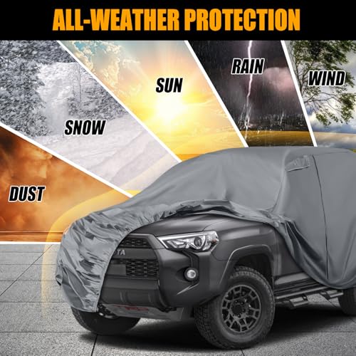 Image of Waterproof Premium Car Covers Replace for 2002-2025 Toyota 4runner, 10 Layers Heavy Duty with Cotton Liner All Weather Car Cover with Zipper Door, Windproof Bands for Snow Rain Dust Protection