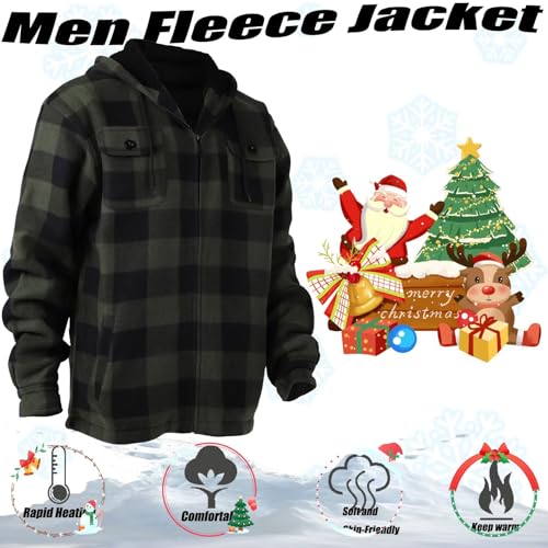 Image of LeeHanTon Mens Flannel Jacket Heavyweight Sherpa Fleece Jackets Outdoor Hiking Casual Soft Warm Coat with Pockets