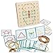 OBEST Geoboard in Legno Gioco Educativo Montessori con Immagini Geometriche ed Elastici, Set di Giocattoli per Bambini, Esercizio, Regalo Puzzle Pratico