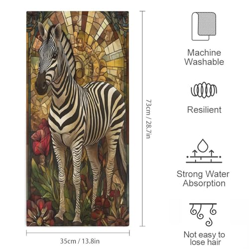 sinyumoney Zebra Fan Art GSM Washable Towels Super Soft Absorbent Towel Perfect The Home 35x73cm