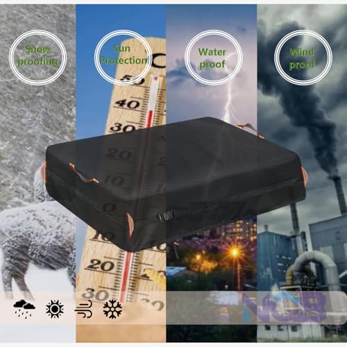 Image of Outdoor Sandbox Cover, Square Kids Sand Box Covers Waterproof and Windproof, Children's Large Sandboxes Cover Sandproof.44 Lx40 Wx10 H,Black.