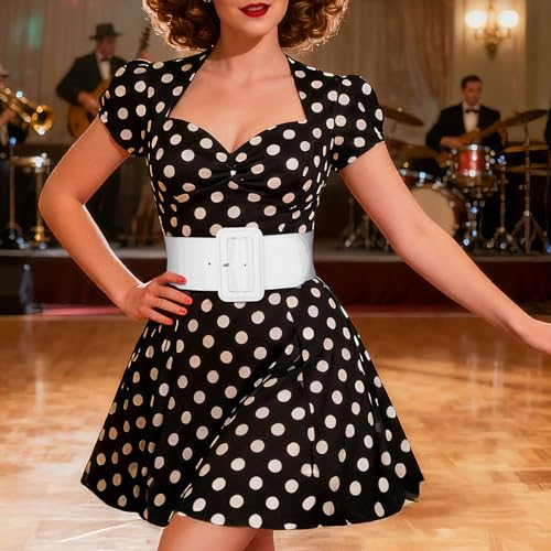 Image of VONMELLI Stretchy Wide Women Belts Elastic Vintage Belts for Women Fashion Ladies Waist Belt for Dress