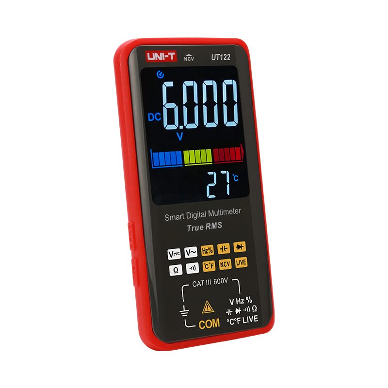 UNI-T Uni-Trend Multimeter clamp Meter UT121A UT121B UT122 : Mini Smart Digital Multimeter True RMS Voltage Frequency Dual Display NCV Live Auto Range 6199 Count Meter(UT122