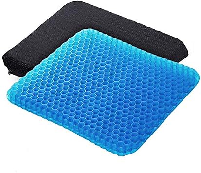 Gel Cushion, 3rd Generation, Uses Gel Technology from Japan, Double Layer Design, Zero Gravity Cushion, High Resilience, Breathable, Body Pressure Dispersion, Portable, For Car, Chair, Home, Office, Four Seasons, Cushion Cover Included