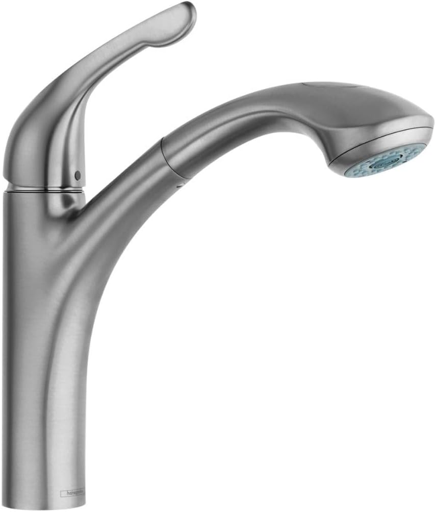 Allegro E Stainless Steel Single-Handle Kitchen Faucet, Kitchen Faucets with Pull Out Sprayer, Faucet for Kitchen Sink, Stainless Steel Optic 04076860, 12.6" Height