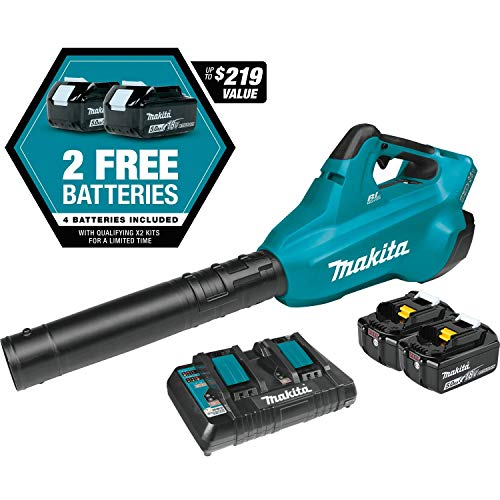 Makita XBU02PT1 18V X2 (36V) Blower Kit with 4 Batteries, Blue