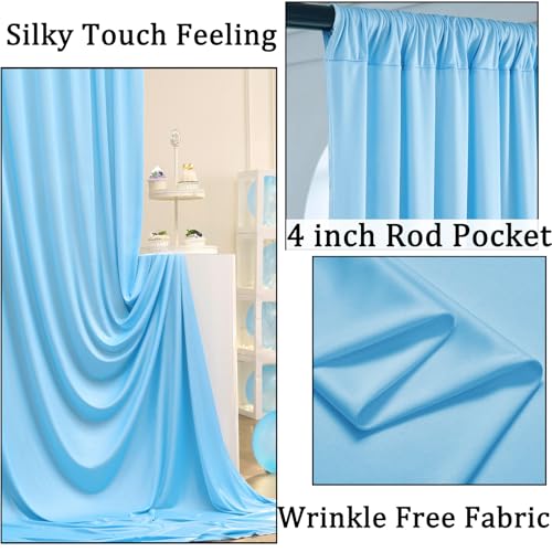 Cortinas para fondo azul bebé 20x10 pies 4 paneles miniatura 2