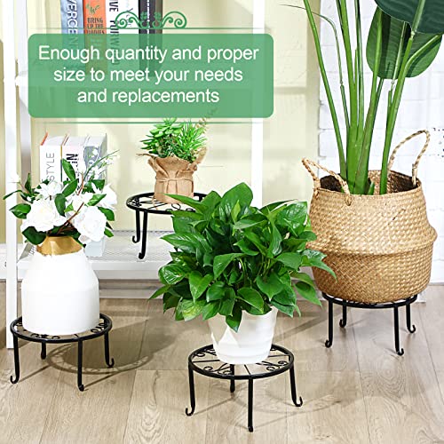 12 Pack Metal Plant Stands For Flower Pot 9.45 X 5.12 Inch Heavy Duty Potted Holder Indoor Outdoor Rustproof Iron Flower Pot Stand Round Planter Stand Display Rack For Porch Garden Home #TOP3