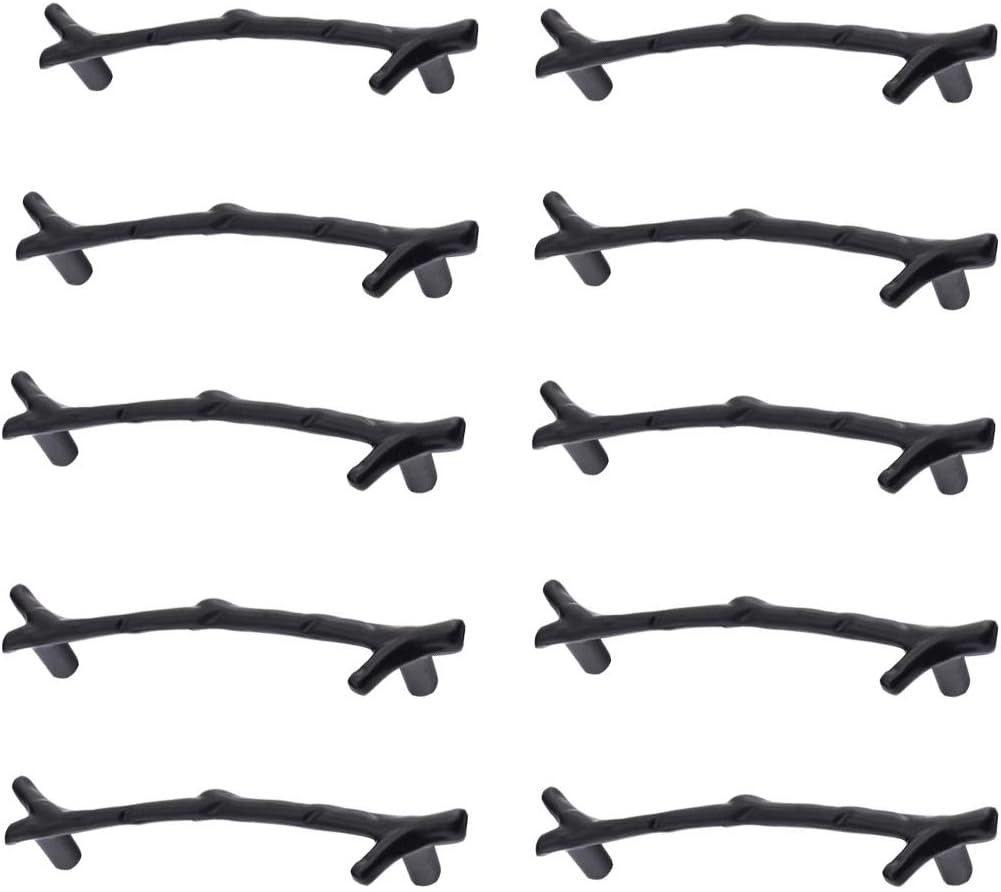 Unidecor Deal Tree Branch Black Dresser Handles Modern Cabinet Handles Leaf Drawer Pulls 3 inch Hole Center 10 Pack