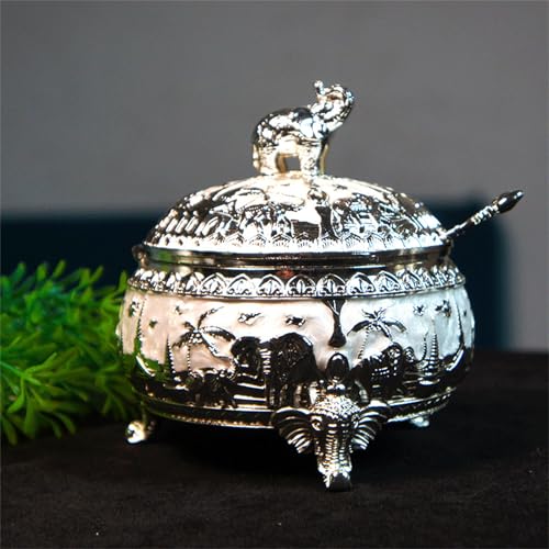 Sucrier en métal design éléphant, objet d'art de table de luxe - 5