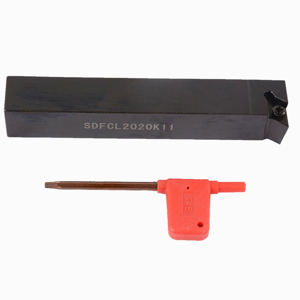 3/4" SDFCL2020K11 Lathe External Turning Holders 90° Lathe Turning & Profiling Tool Holder for 55° Diamond Carbide Inserts DCMT 32.5 (SDFCL2020K11)