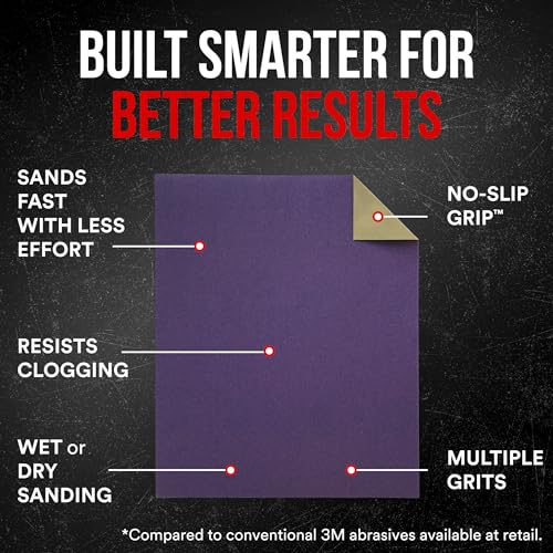 3M Pro Grade Precision Faster Sanding Sheets, 220 Grit, 11 x 9 in (20 Pack) - image 7