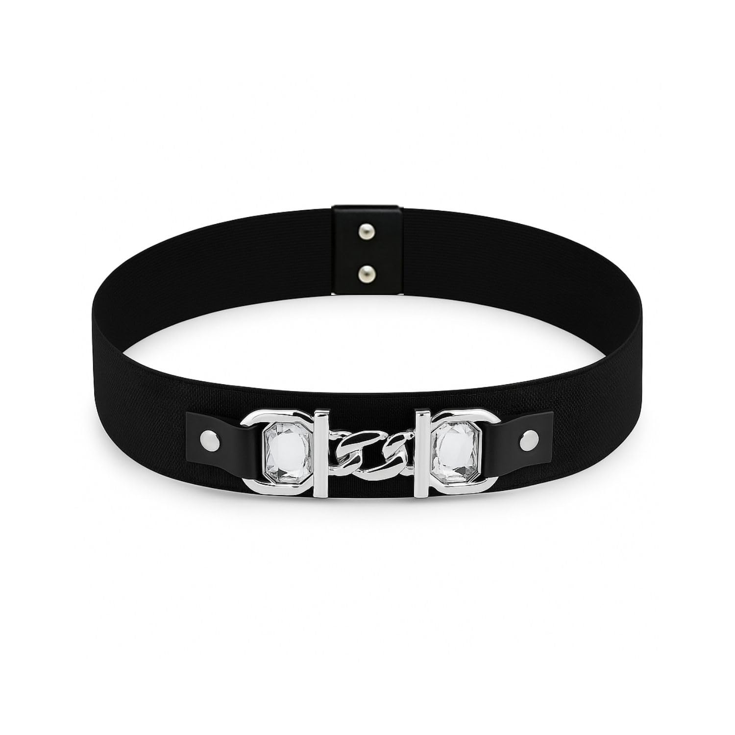 Women's Elastic Waist Belt with Buckle for Saree and Gown Western Belly Kamarband (Black)-image-46