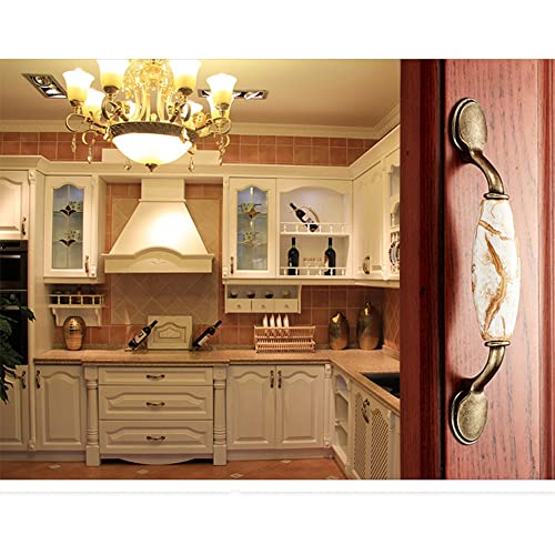 SYDARSYN 4 Pieces Vintage Ceramic Cabinet Door Handles Furniture Drawer Handles Cupboard Pulls Handles Kitchen Cabinet Wardrobe Drawers Knobs Bars Handles 76mm - Image 2