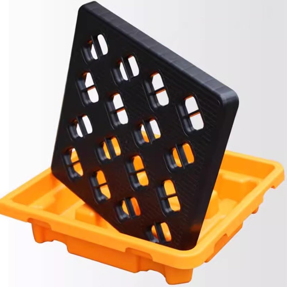 BYFSRUS Oil Tank Spill Tray，Modular Spill Platform, Waste Anti-Leakage Tray Spill Containment Pallet, Anti-Leakage Container Storage(67.5x67.5x15cm)