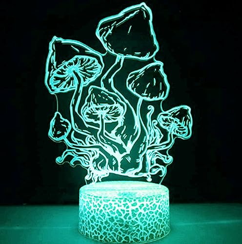 Lámpara 3D ilusión setas luz de noche con cambio de 7 colores miniatura 5