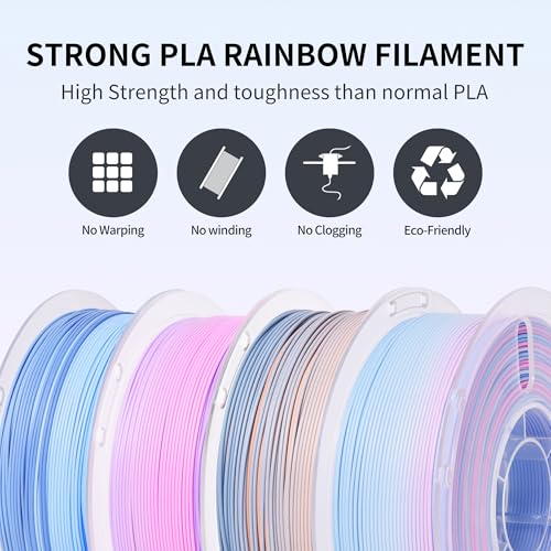 Image of RAMBERY 4KG Matte Rainbow PLA 3D Printer Filament 4 Colors PLA Filament Bundle, 1.75mm 1kg(2.2lb) X 4 Pack, Blue-White /Red /Brown /Red-Purple