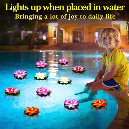 Image of LED Lotus Floating Diya| Waterproof, Battery-Powered, Realistic Lotus Flower Floating Candle for Diwali Decor, Home, Wedding, Mandir, Indoor & Outdoor Decorations (Multicolor) (Pack of 6)