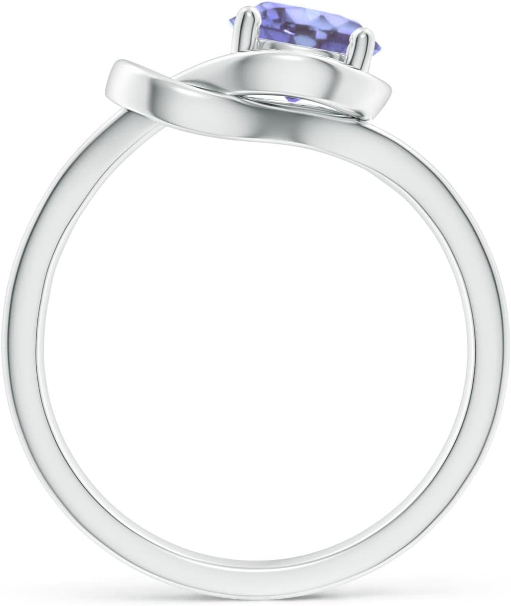 Angara Natural Tanzanite Solitaire Ring for Women | Solitaire Tanzanite in 14K Solid Gold/Sterling Silver/Platinum | December Birthday, Anniversary, Gemstone Jewellery Gift - Image 2