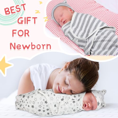 Image of Buryeah 4 Pack Preemie Swaddle Blanket Wrap Set