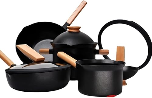 GXBPY - Juego de utensilios de cocina antiadherentes sartén de huevos de cocina olla de sopa multifuncional olla de hierro utensilios de cocina