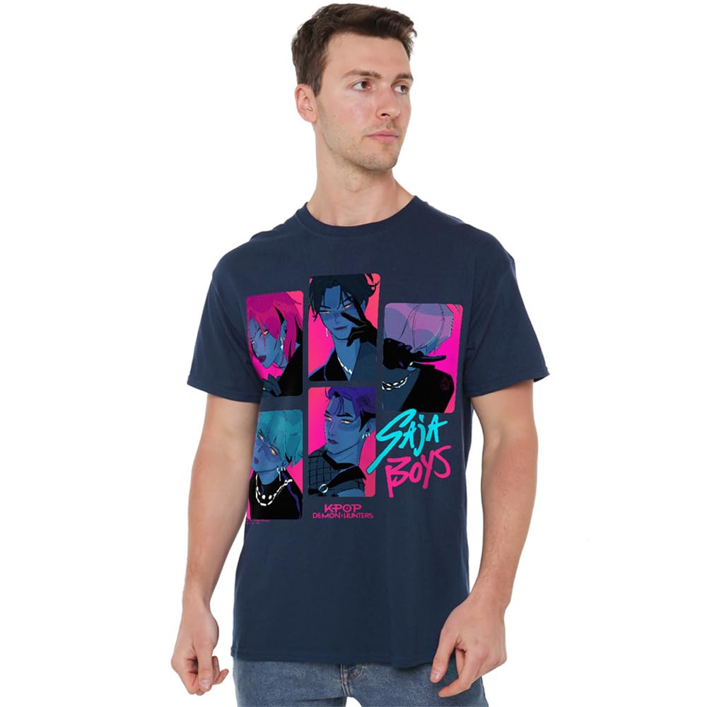 Kpop Demon Hunters Saja Boys Demons Unisex T Shirt, Navy, XX-Large