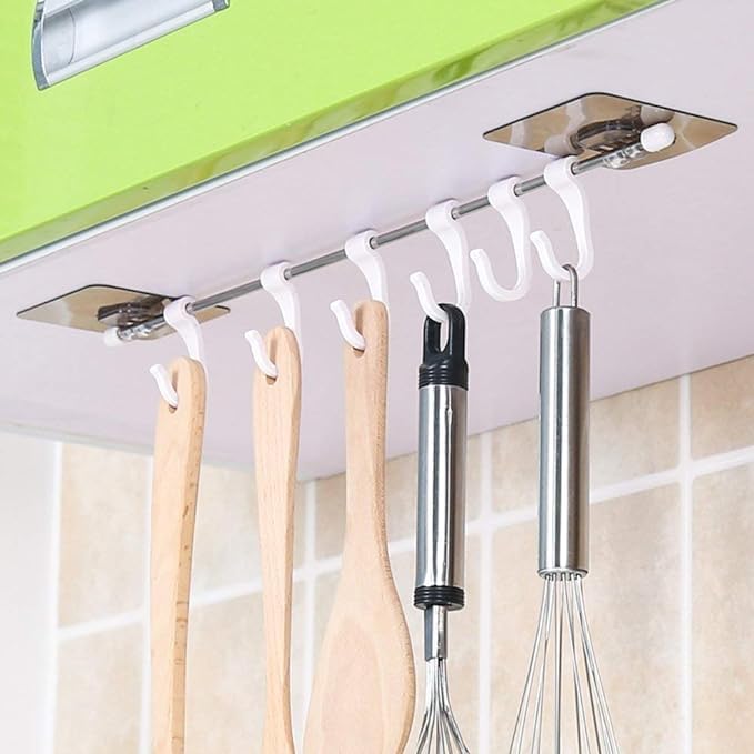 TARNENTTA Plastic Magic Sticker Series Self Adhesive Bathroom Towel Hook Hanger/Hook Rail/Utensil Rack Kitchen Hanger Hooks for Cup (6 Hooks) (B0D9H2KDXH) Amazon Price History, Amazon Price Tracker