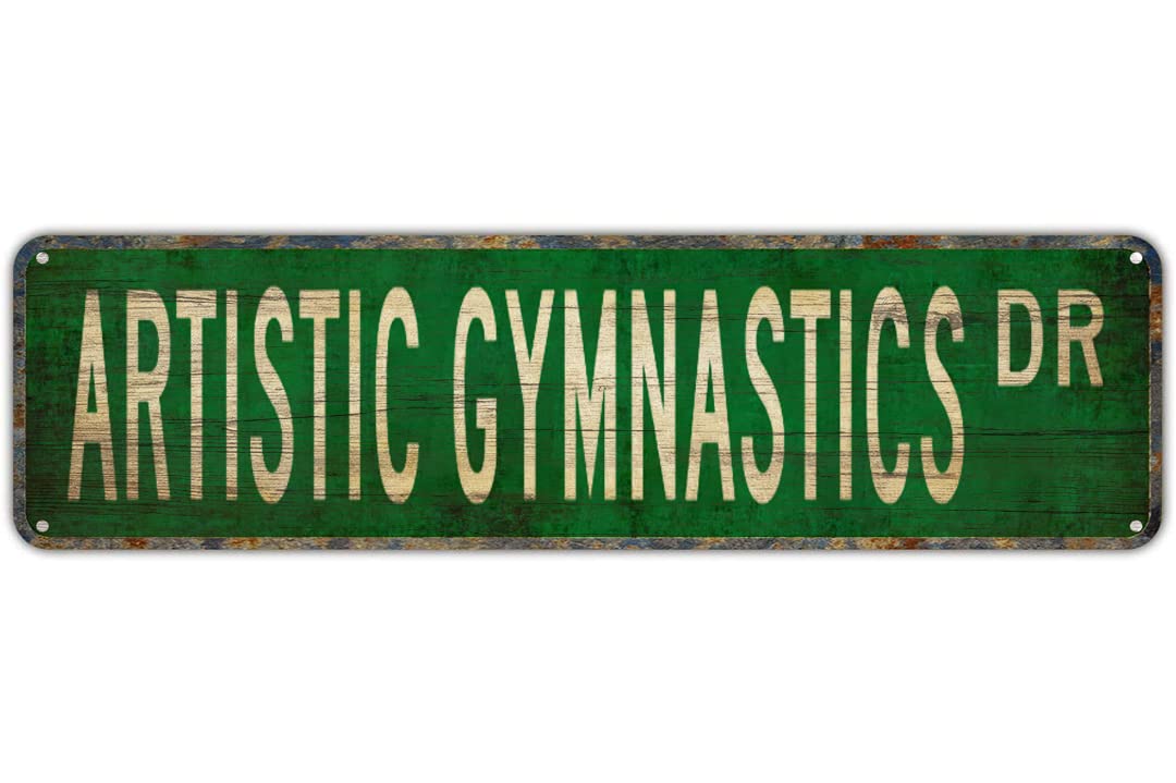 ARTISTIC GYMNASTICS DR Vintage Tin Signs Art Plaque Aluminum for Bedroom Kitchen Garden Wall Bar Club Coffee Hanging Home Decor 4x16 Inch