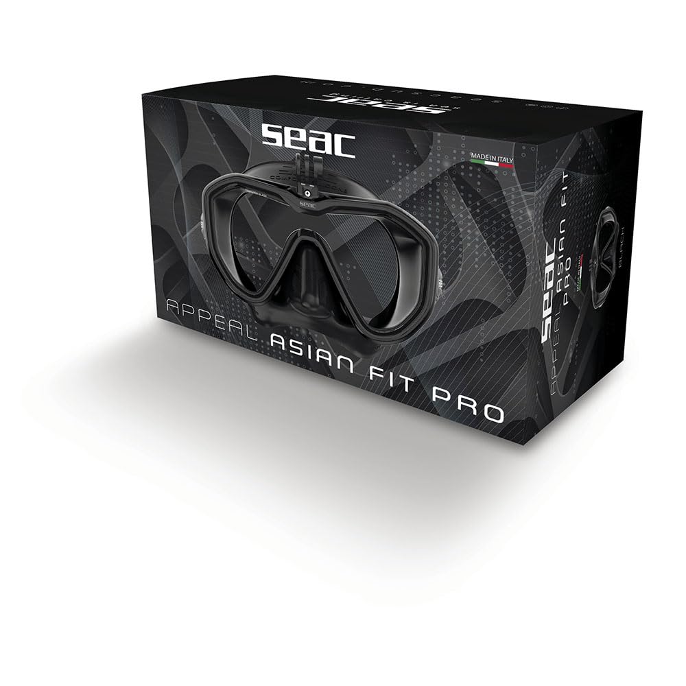 SEAC Appeal Pro, Made in Italy Single Lens Diving Mask with Universal Attachment for Action Cameras