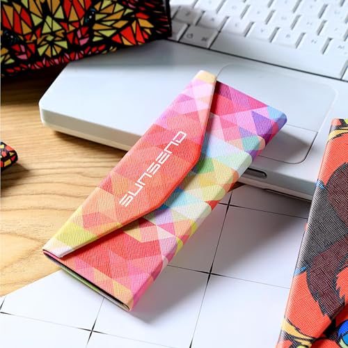 Image of Glasses Case, Foldable Eyeglass Case, Portable Sunglasses Case, Fashionable PU Hard Shell Glasses Case for Men Women