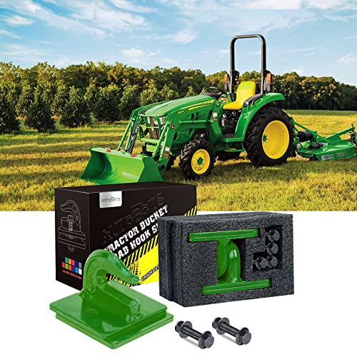 Autobots Tractor Bucket Hooks 3/8" (2 Pack),Max 15,000 Lbs, Bolt On Hooks For Tractor Bucket,Heavy Duty Grab Hook Tow Hook,Indispensable Tractor Bucket Accessories For Rv,Utv,Truck,Dark Green #TOP3