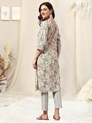 Image of MIRCHI FASHION Women's Straight Fit Fancy Rayon Jaipuri Foil Printed Kurta Set with Plazzo Pant
