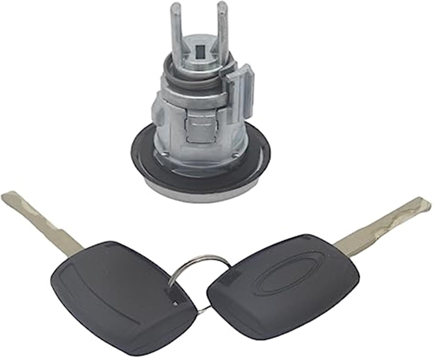 AL216 Complete Lock Set Ignition Switch Door, for Ford, Transit MK8 Custom Tourneo Ignition Switch Lock(Black Bonnet Lock)