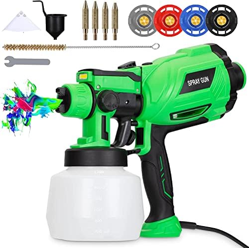 Fancyall Paint Sprayer,550W Electric Paint Gun with 4 Nozzles (1mm,1.8mm,2.5mm,3mm), High Power HVLP Sprayer for Furniture, Fence, Car, Bicycle, Chair