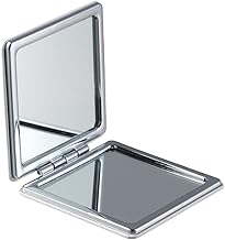 Folding Hand Mirror, Compact Mirror, Portable Mirror, Double-sided Mirror, Ultra-lightweight, Popular, Stylish, Adjustable Angle (1 piece/Square)