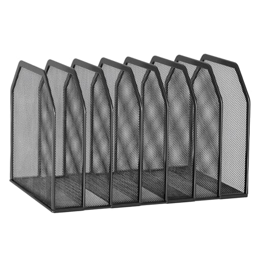 Générique Porte-classeur de bureau, organiseur vertical amovible à 7/5 compartiments, trieur de documents en métal robuste pour un gain place au bureau ou...