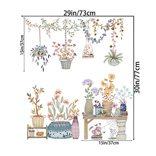 Vinilos decorativos para pared con macetas y plantas 2 piezas miniatura 6