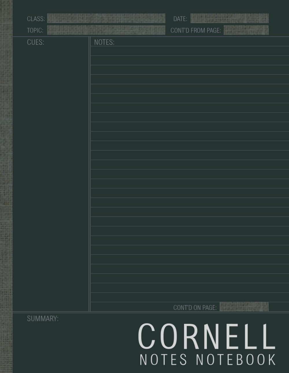 Cornell Notes Notebook: Cornell Note Taking Method | Classroom Notes | Organizational Tools for Students and Educators | College Ruled | 8.5 x 11"