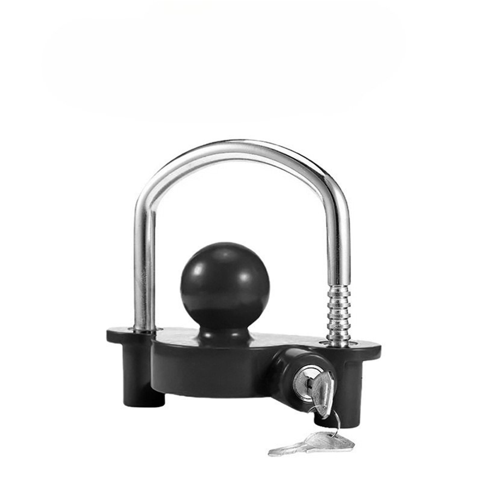 Soporte Remolque Cerradura de Gancho antirrobo de Alta Resistencia, Cerradura Universal de acoplador de Bola de Remolque para Caravana RV, Accesorio de Seguridad de Remolque Enganche De Bola(Black)