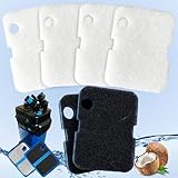 6 Pack Replacement Activated Carbon Sponge Bio Filter Pads and White Floss Pads and for Cascade 700/1000 CCF2UL CCF3UL, Compatible with Penn-Plax Cascade 700 & 1000 Canister Aquarium Filters