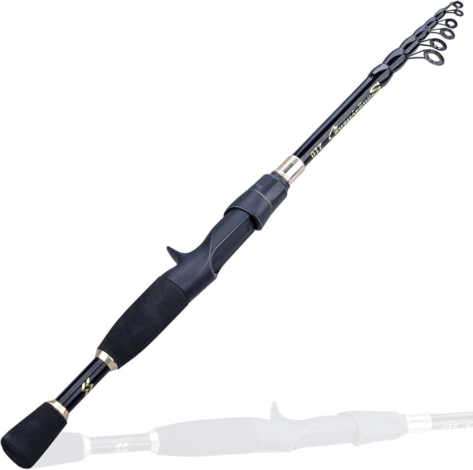 Sougayilang Fishing Rod, Carbon Fiber Spinning & Casting Rod, Telescopic Fishing Pole Designed for Bass, Trout, Salmon, Steelhead, for Fresh & Saltwater