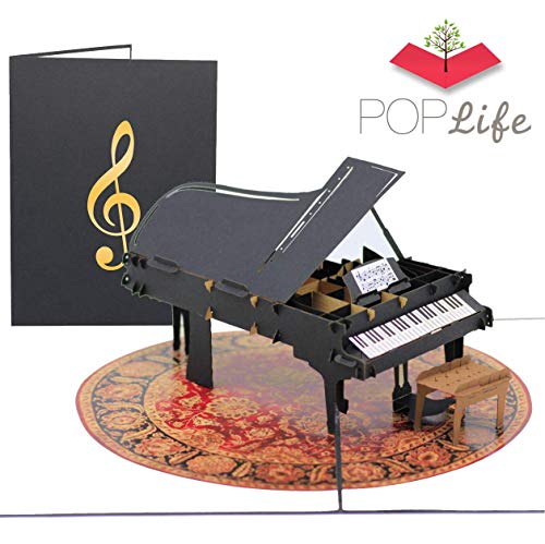 PopLife Cards Tarjeta de felicitación del día de padre de piano magnífico para todas las ocasiones feliz cumpleaños, felicitaciones, graduación, músicos de retiro, profesor y estudiante, amantes