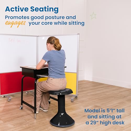 Image of ECR4Kids ACE Active Core Engagement Wobble Stool, 18-Inch Seat Height, Flexible Seating, Black