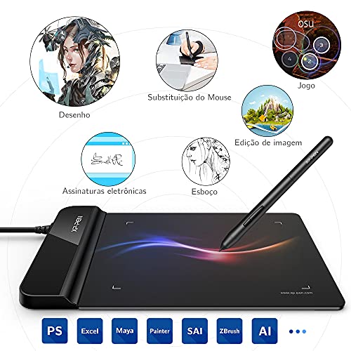 XP-PEN Star G430S Mesa Digitalizadora 4x3 Polegadas Caneta Passiva sem Bateria Preto