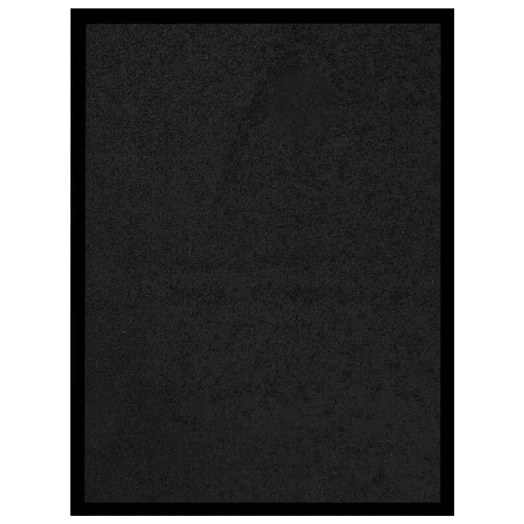 Wycieraczka czarna, 40 x 60 cm, mata wejściowa z weluru, antypoślizgowy spód winylowy ze 100% polipropylenu, do korytarza, korytarza, balkonu, tarasu, garażu