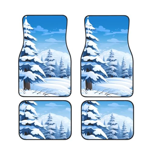 Tapis de sol voiture dessin animé paysage d'hiver pour vos trajets