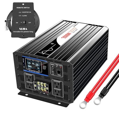 Image of XIJIA 3500W (Peak 7000W) LCD Display DC 48v Inverter Pure sine Wave to 120v 60HZ Pure Sine Wave Solar Power Inverter Home Use Car Solar Converter (DC48V (40V-60V Range) 3500W)