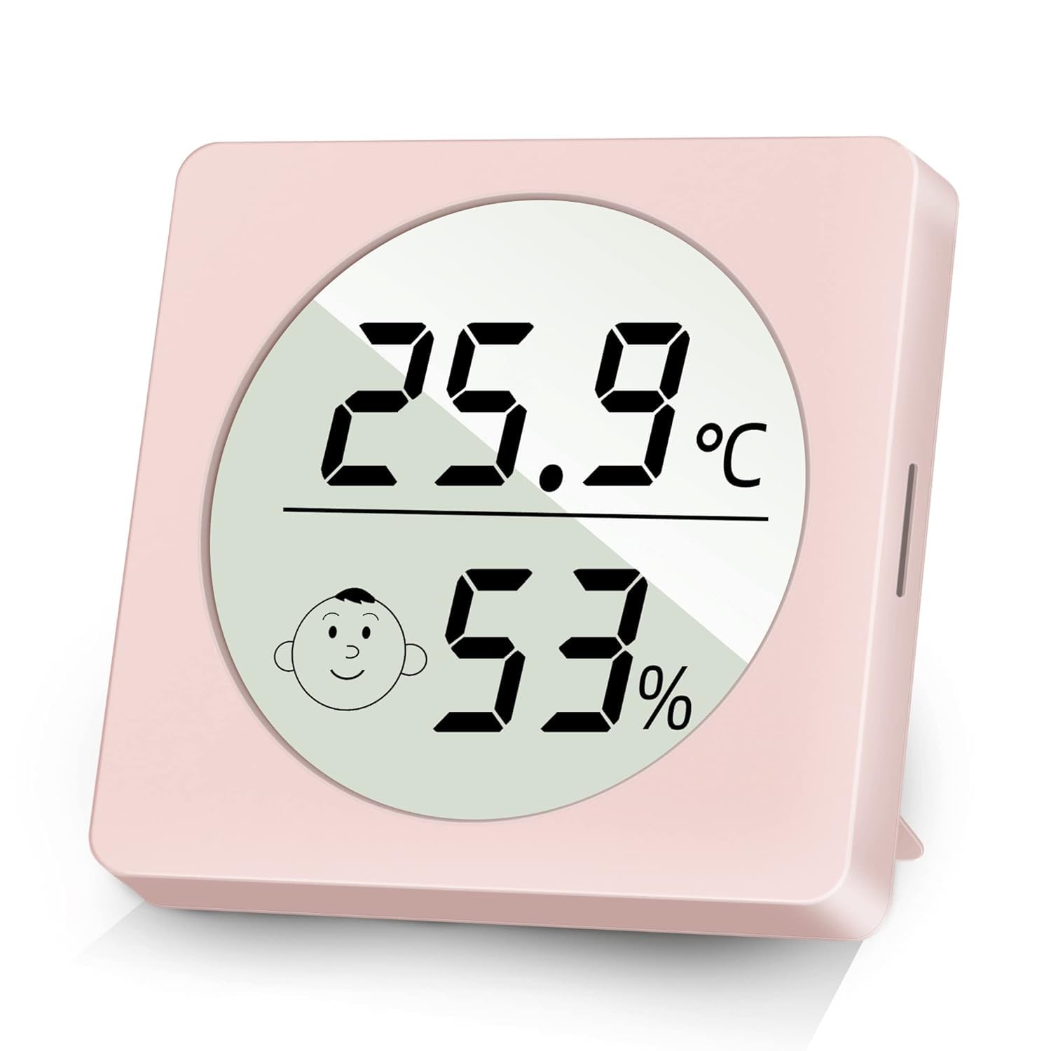 NICE-POWER Digital Hygrometer Room Thermometer Humidity Meter Mini Temperature Humidity Monitor Indoor Thermometer Humidity Gauge for Home, Office, Room, Greenhouse, Incubators (Pink)