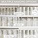 Kayne Studio Floral Leaf Print Light Filtering Curtains Grey Linen Botanical Leaf Flower Farmhouse Drapes Semi Sheer Window Treatment Set for Living Room Bedroom Pinch Pleated BackTab,40