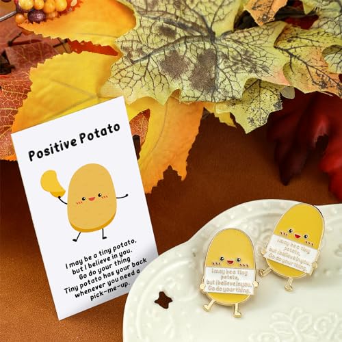 Image of Hotop 30 Set Potato Gifts Bulk Funny Lapel Pin Set Nurse Week Party Favors with Inspirational Card, Organza Bag Positive Emotional Support for Tech Nurse Practitioner Week